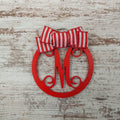 Red Candy Cane Ornament Monogram - Personalized Christmas Decor
